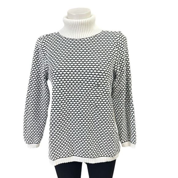 Karen Scott‎ Winter White Textured Knit  Turtle Neck Sweater size Medium NEW! - Picture 1 of 10